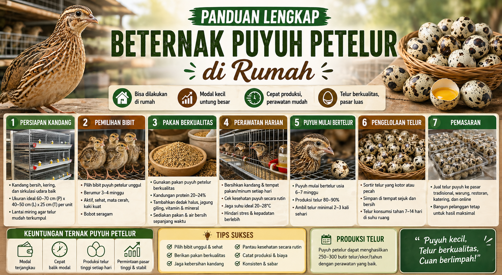 Panduan Lengkap Beternak Puyuh Petelur di Rumah untuk Pemula