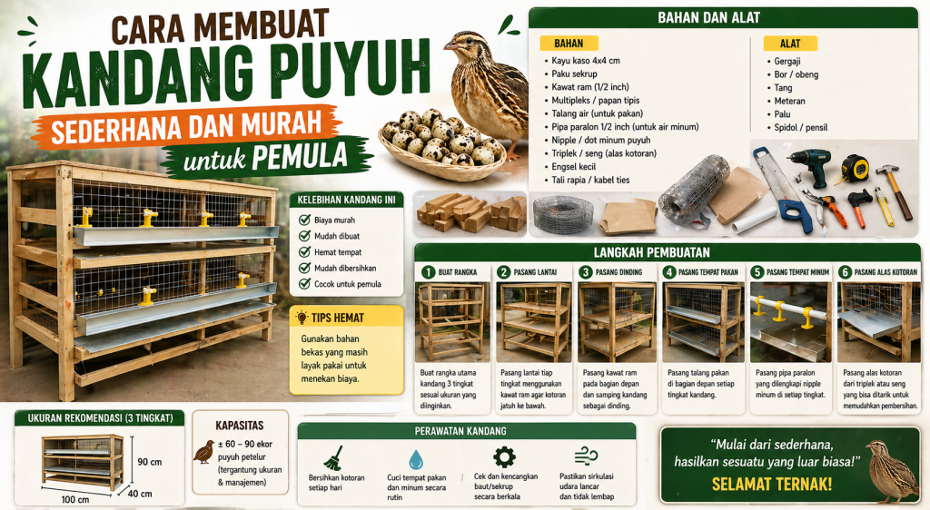 Cara Membuat Kandang Puyuh Sederhana dan Murah untuk Pemula