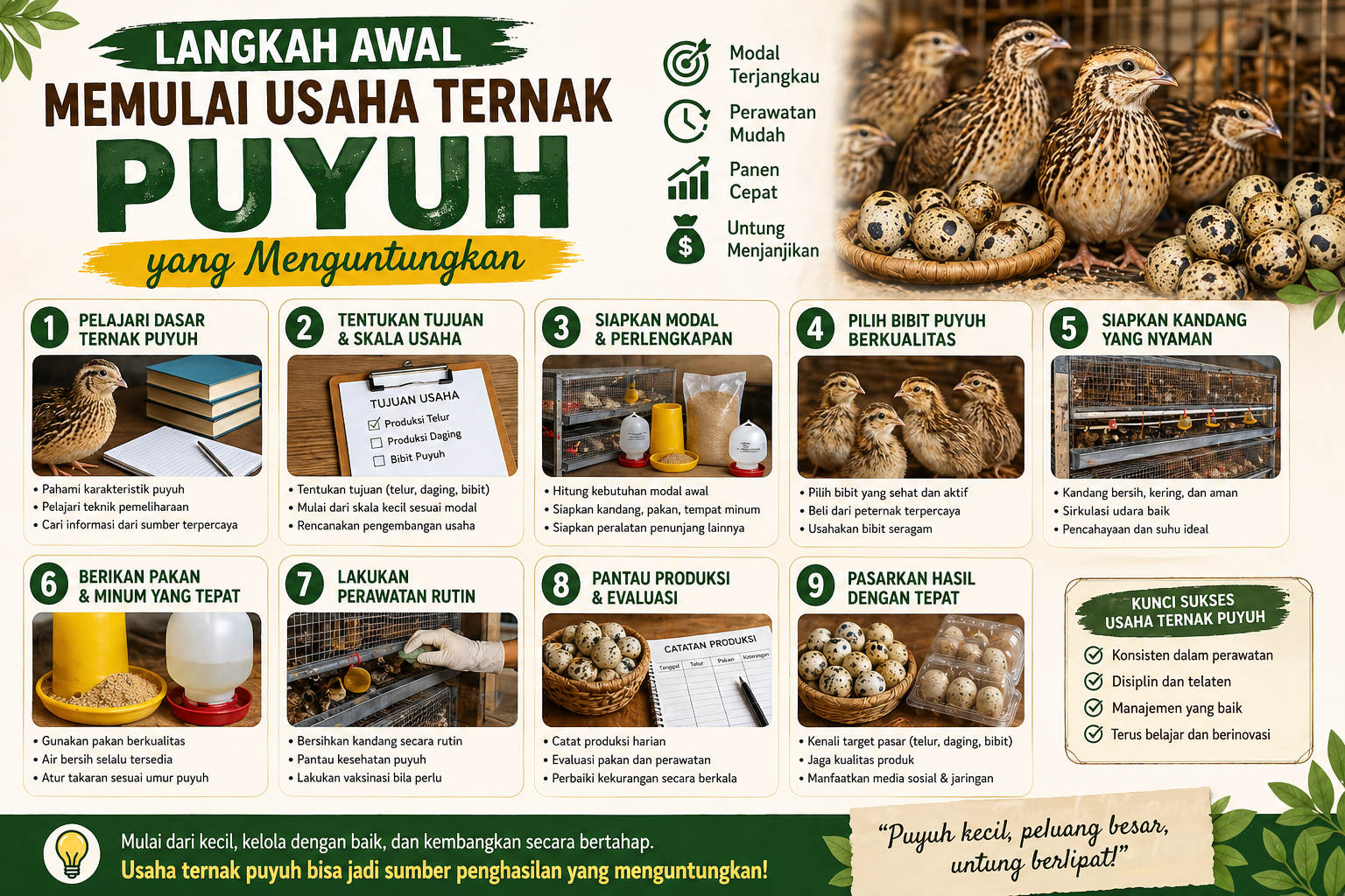 Langkah Awal Memulai Usaha Ternak Puyuh yang Menguntungkan
