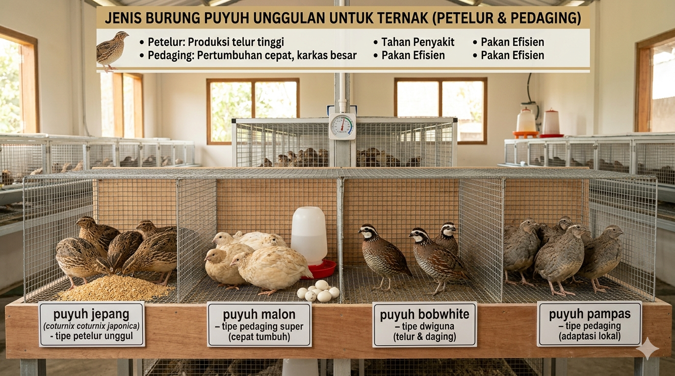 Jenis Burung Puyuh Unggulan untuk Ternak Petelur & Pedaging Terbaik